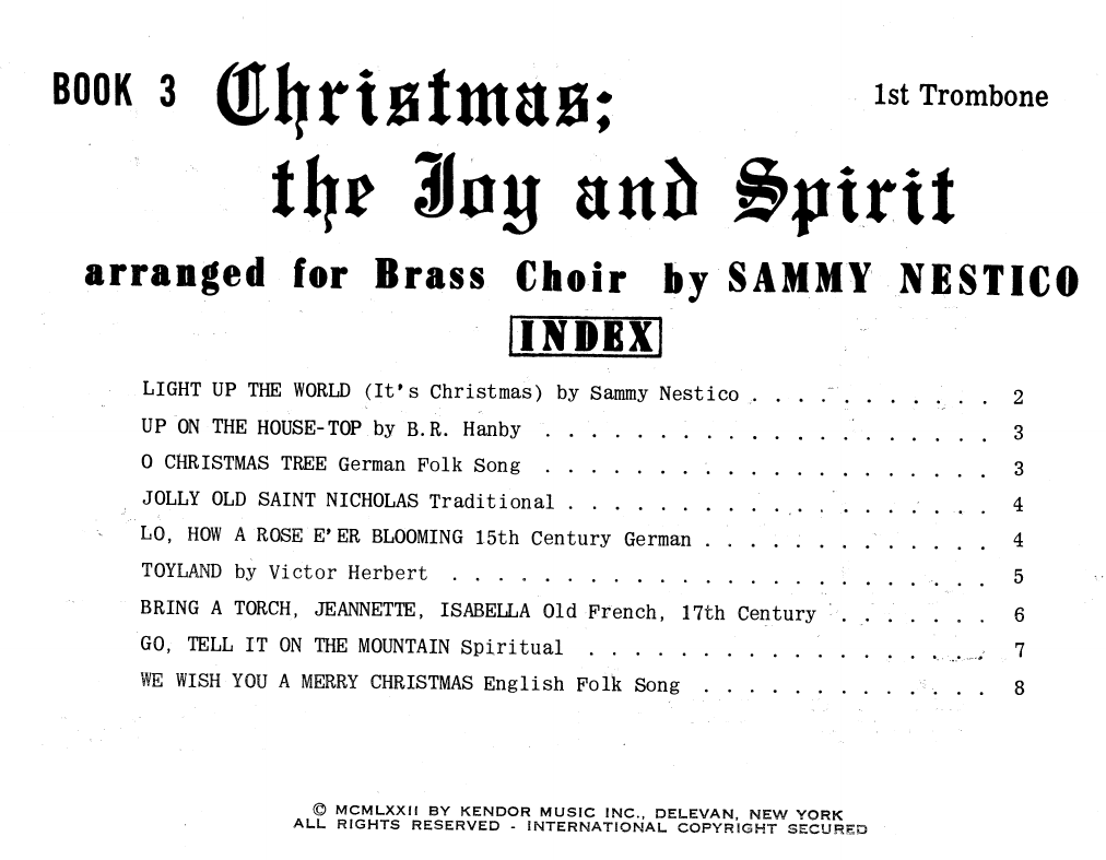 Download Sammy Nestico Christmas; The Joy & Spirit - Book 3/1s Sheet Music