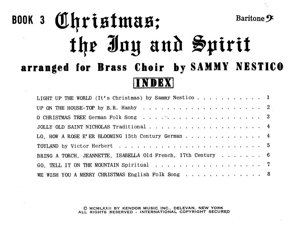 Download Sammy Nestico Christmas; The Joy & Spirit - Book 3/Ba Sheet Music