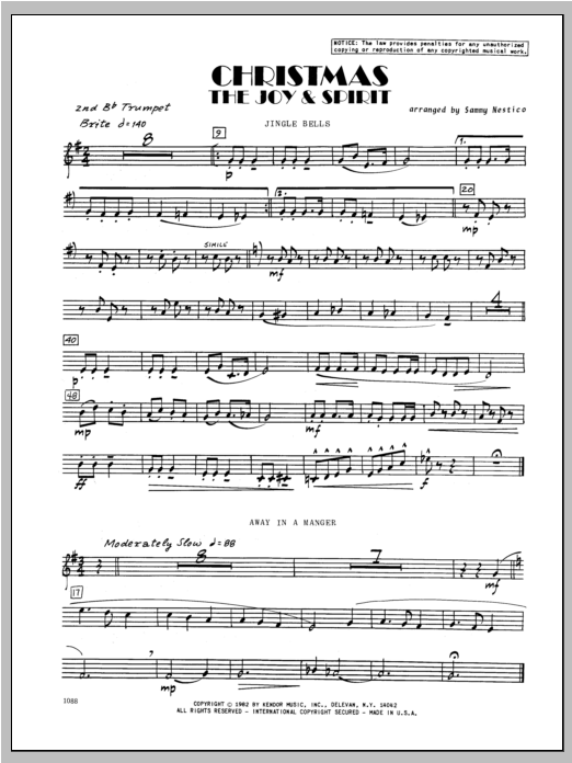 Download Nestico Christmas; The Joy & Spirit - Trumpet 2 Sheet Music