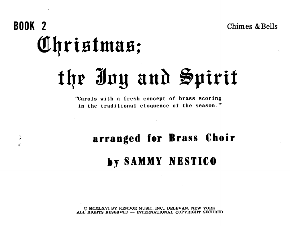 Download Sammy Nestico Christmas, The Joy & Spirit, Book 2 - C Sheet Music