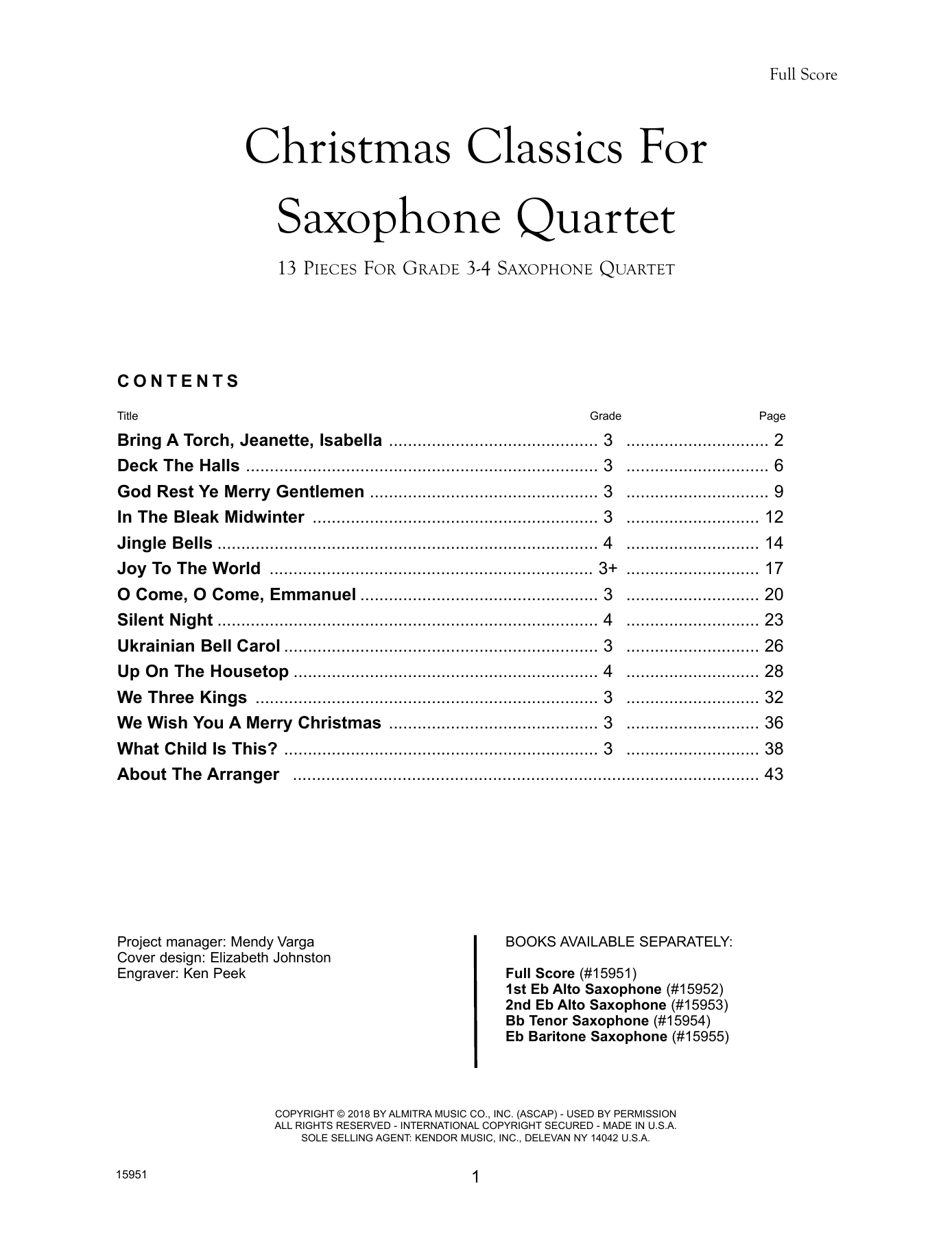 Download Frank J. Halferty Christmas Classics For Saxophone Quarte Sheet Music
