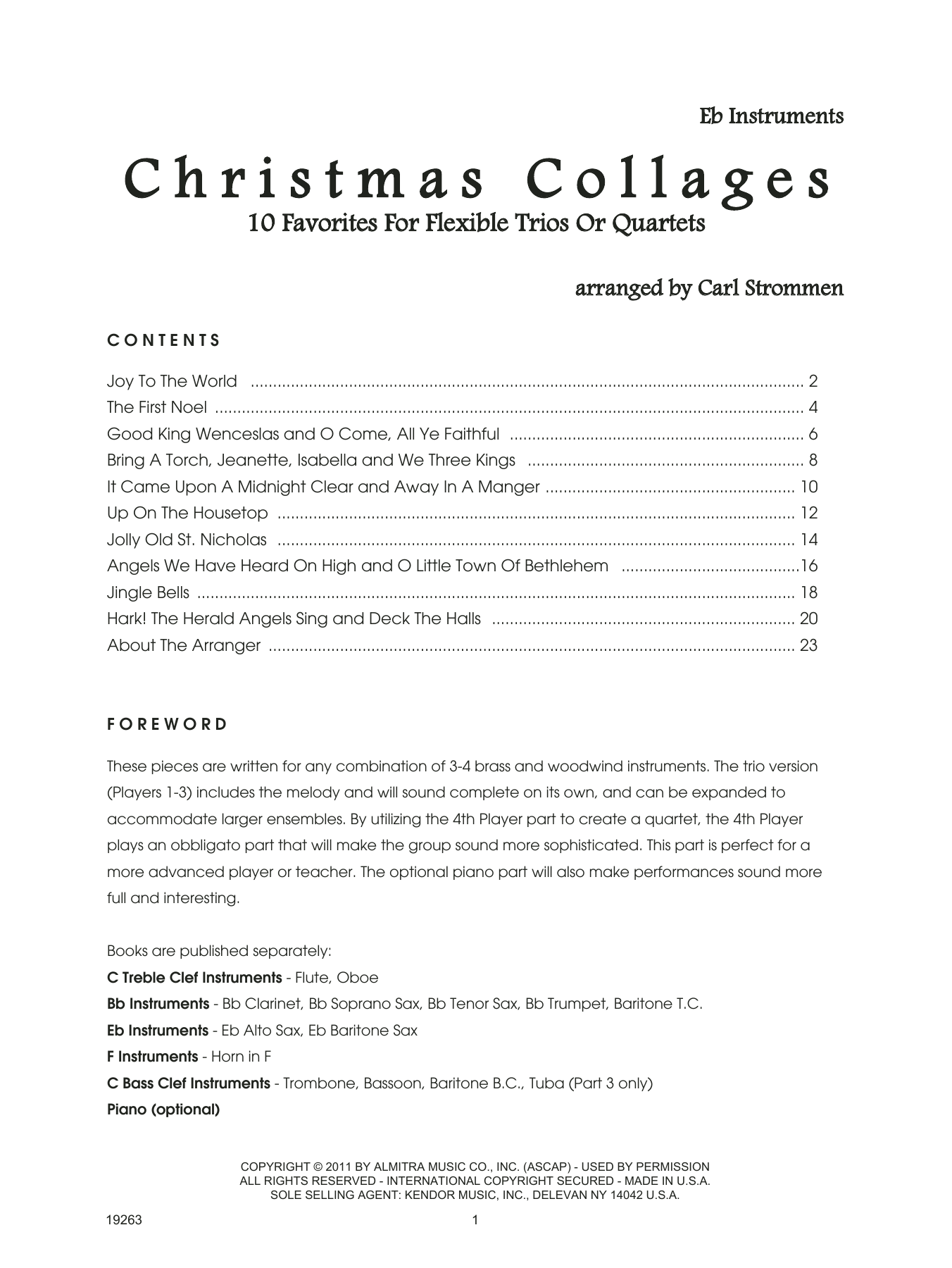 Download Strommen Christmas Collages - Eb Instruments Sheet Music