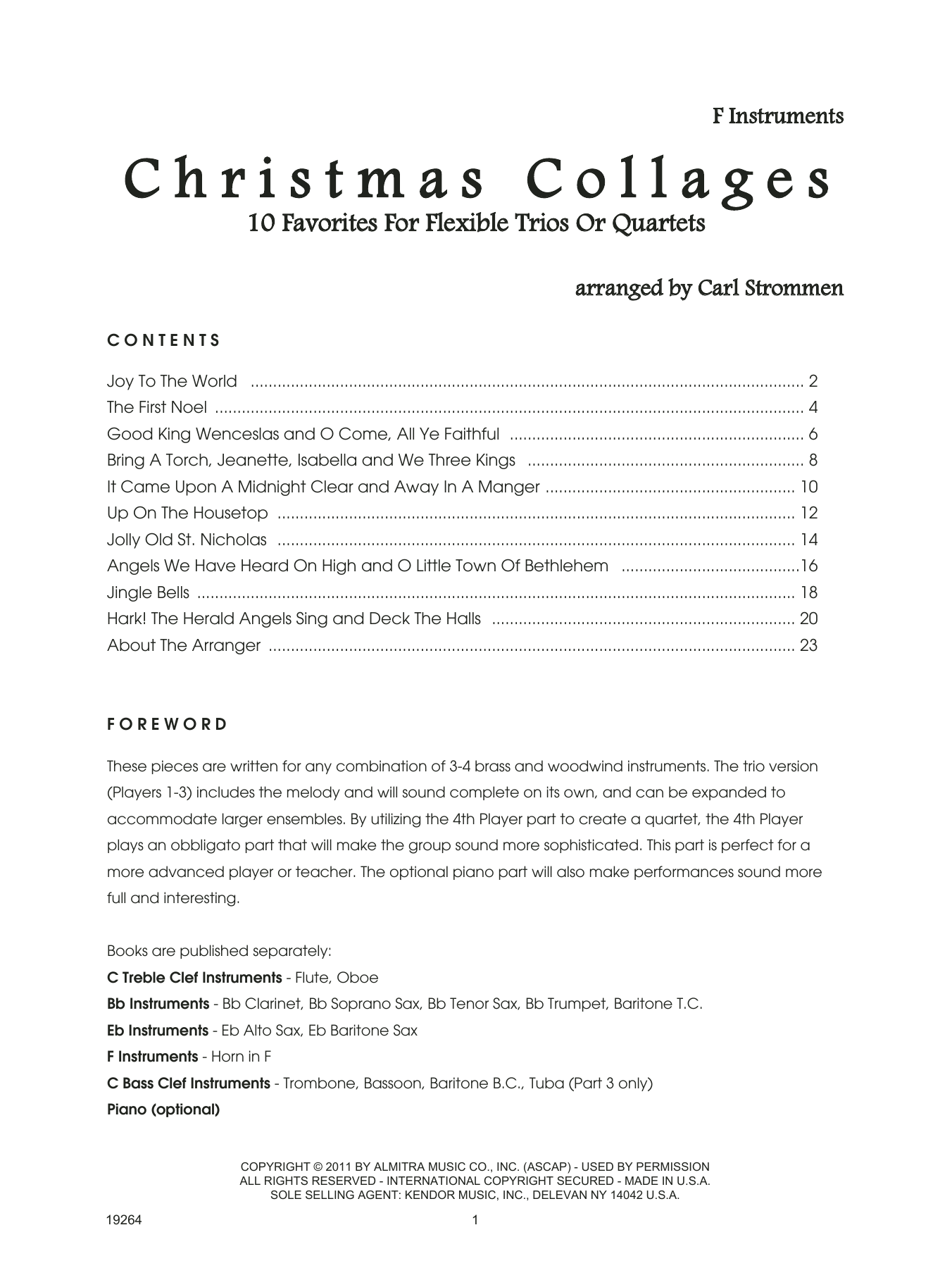 Download Strommen Christmas Collages - F Instruments Sheet Music