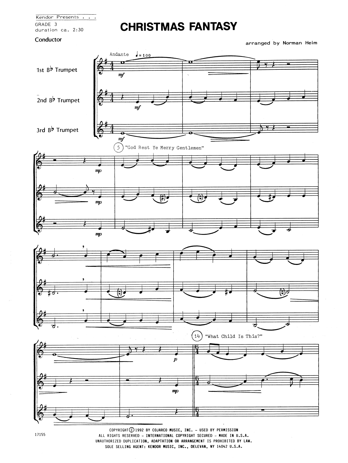 Download Norman Heim Christmas Fantasy - Full Score Sheet Music