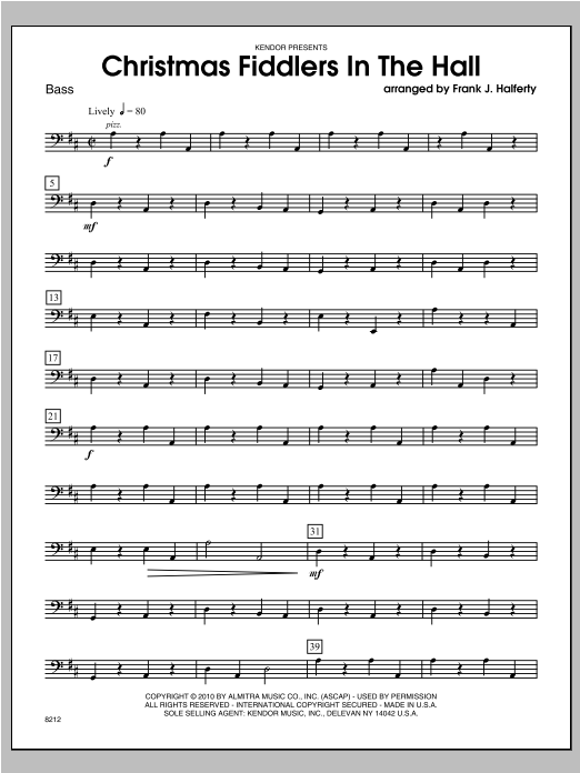 Download Halferty Christmas Fiddlers In The Hall - Bass Sheet Music
