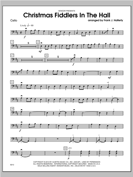 Download Halferty Christmas Fiddlers In The Hall - Cello Sheet Music