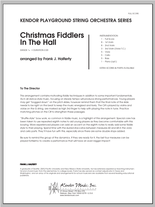 Download Halferty Christmas Fiddlers In The Hall - Full S Sheet Music
