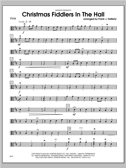 Download Halferty Christmas Fiddlers In The Hall - Viola Sheet Music