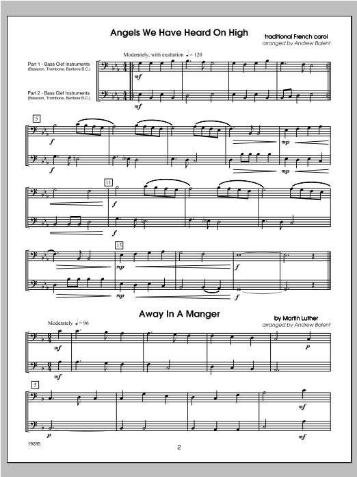 Download Balent Christmas FlexDuets - Bass Clef Instrum Sheet Music