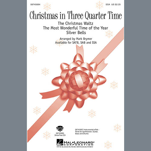 Download Mark Brymer Christmas In Three Quarter Time (Medley) - Bass Sheet Music and Printable PDF Score for Choir Instrumental Pak