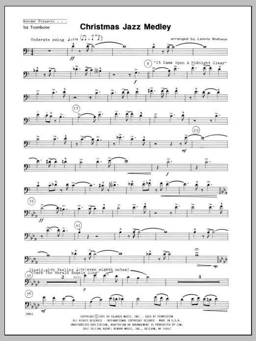 Download Niehaus Christmas Jazz Medley - 1st Trombone Sheet Music