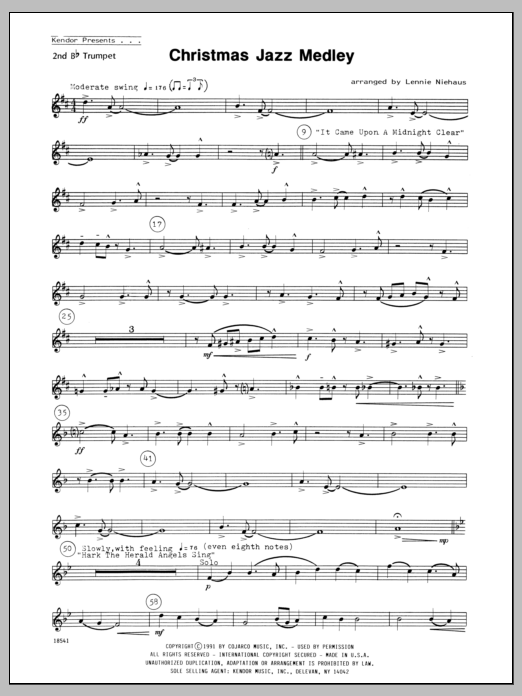 Download Niehaus Christmas Jazz Medley - 2nd Bb Trumpet Sheet Music