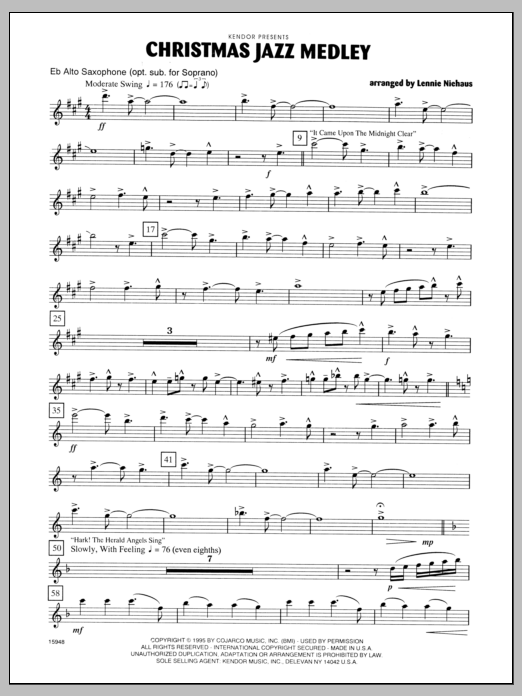 Download Niehaus Christmas Jazz Medley - Alto Sax 1 Sheet Music