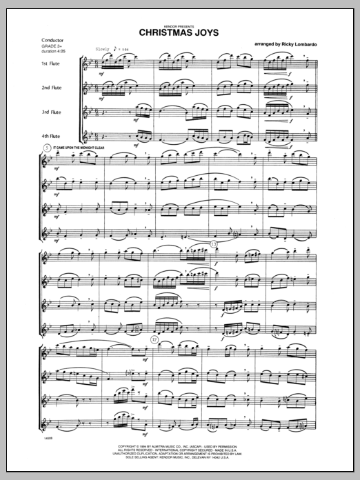 Download Lombardo Christmas Joys - Full Score Sheet Music