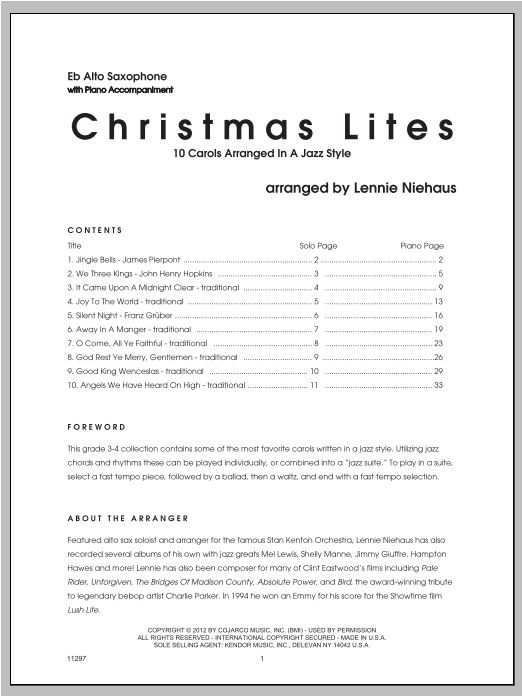 Download Niehaus Christmas Lites - Alto Sax Sheet Music