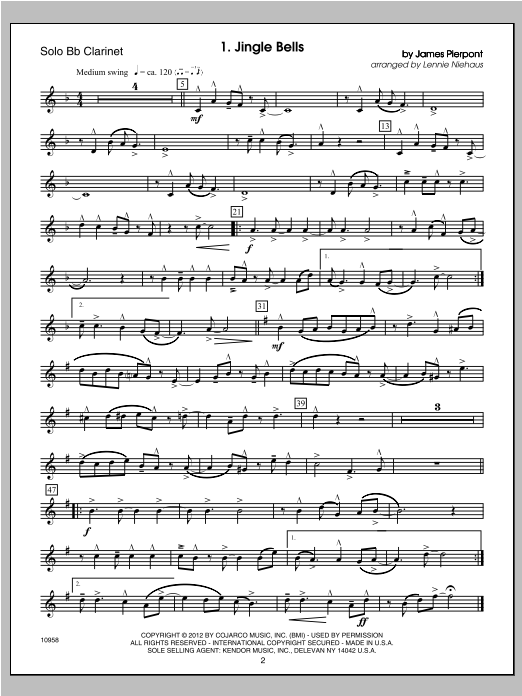 Download Niehaus Christmas Lites - Clarinet Sheet Music
