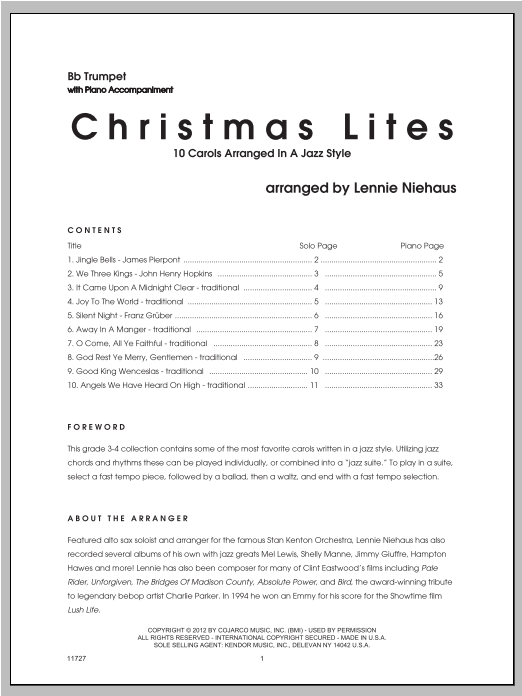 Download Niehaus Christmas Lites - Trumpet Sheet Music