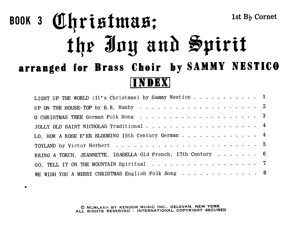 Download Sammy Nestico Christmas The Joy & Spirit - Book 3 - 1 Sheet Music