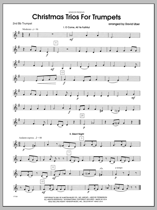 Download Uber Christmas Trios For Trumpets - 2nd Bb T Sheet Music