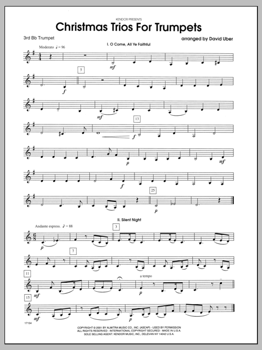 Download Uber Christmas Trios For Trumpets - 3rd Bb T Sheet Music