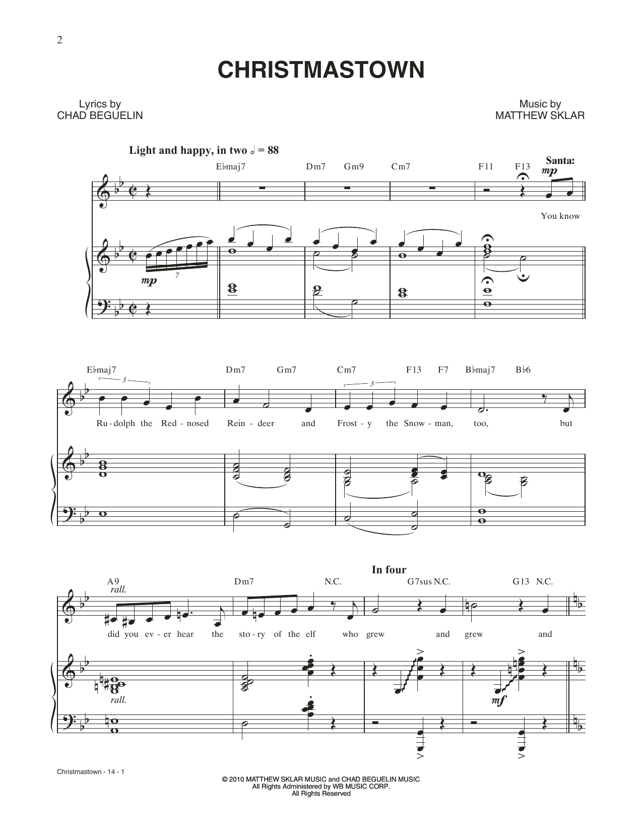 Download Matthew Sklar & Chad Beguelin Christmastown (from Elf: The Musical) Sheet Music