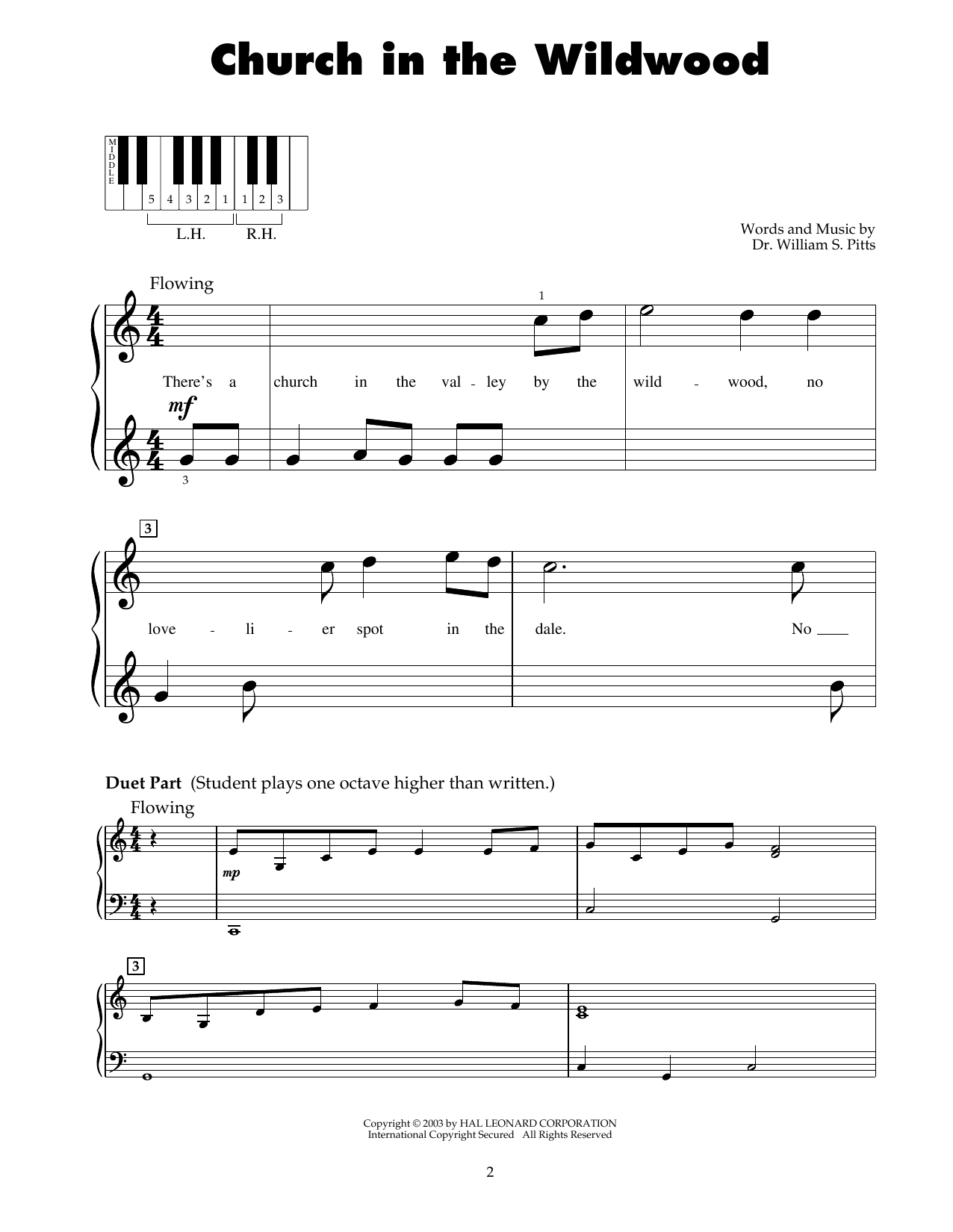 Download Dr. William S. Pitts Church In The Wildwood Sheet Music