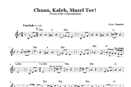Download Chasidic Chusn, Kaleh, Mazal Tov! (Groom, Bride: Sheet Music