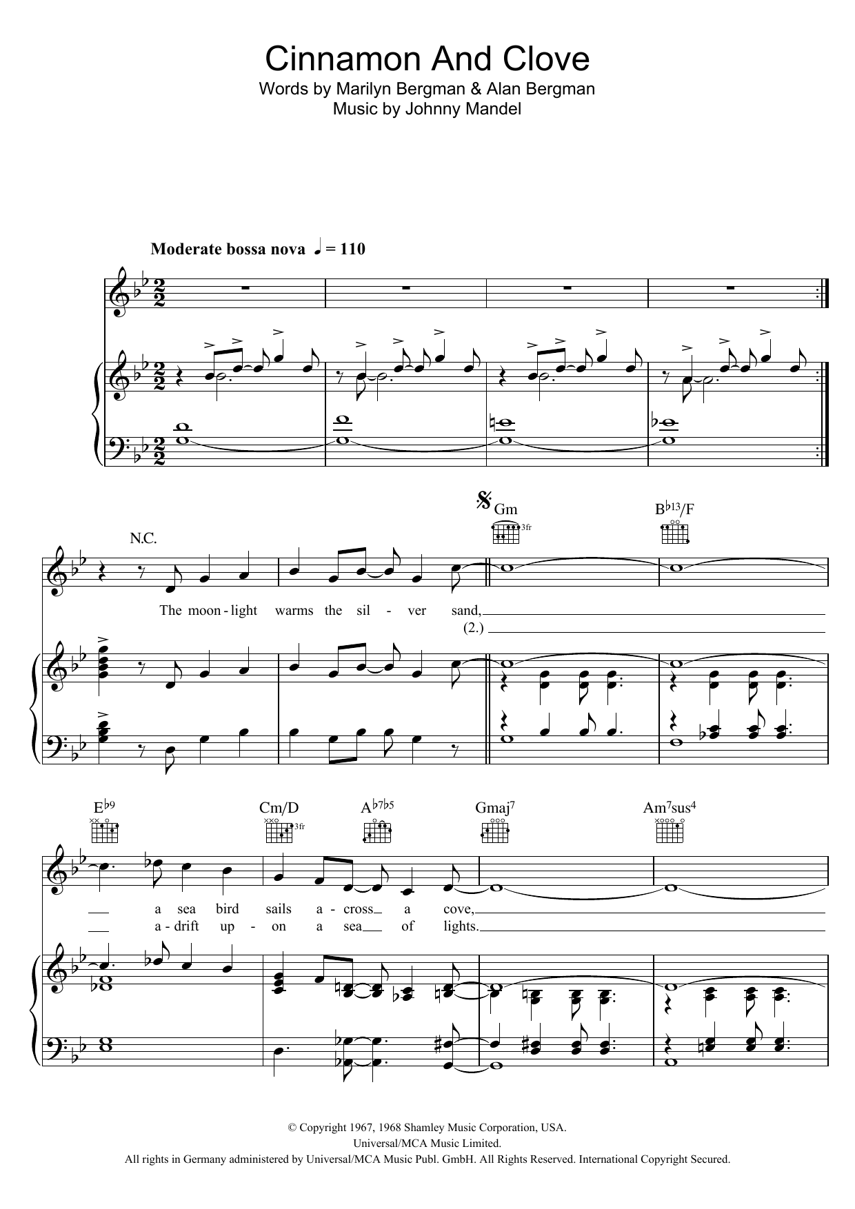 Download Sergio Mendes Cinnamon And Clove Sheet Music