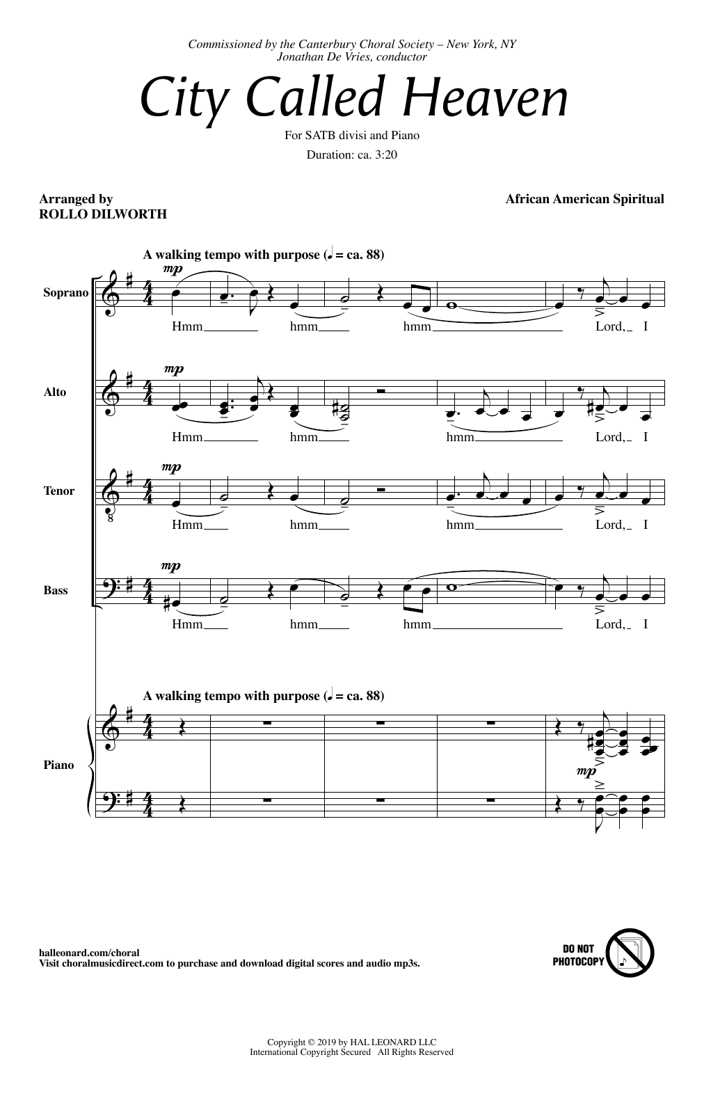 Download Traditional Spiritual City Called Heaven (arr. Rollo Dilworth Sheet Music