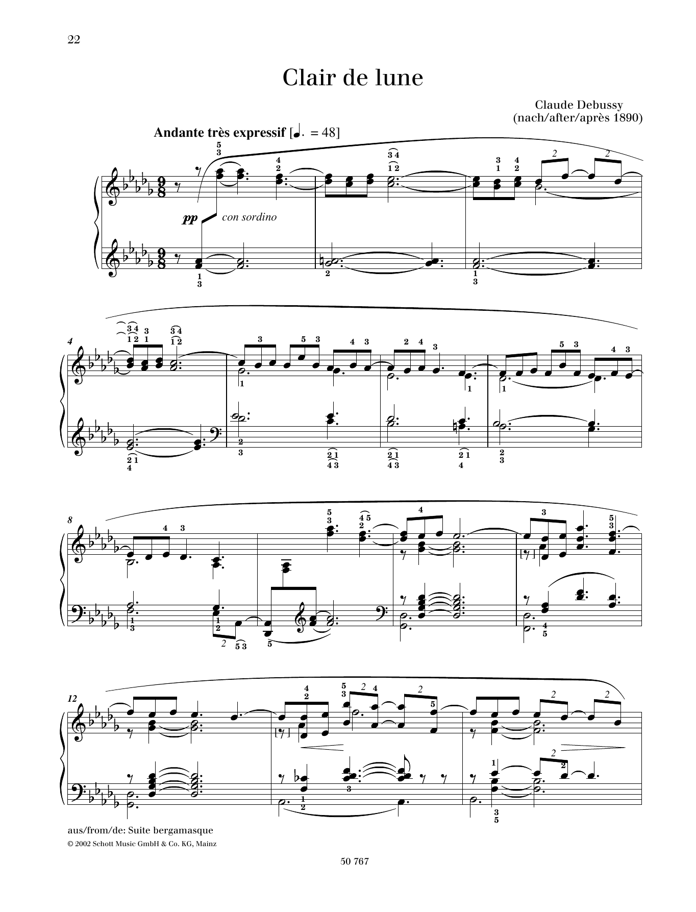 Download Claude Debussy Clair de Lune Sheet Music