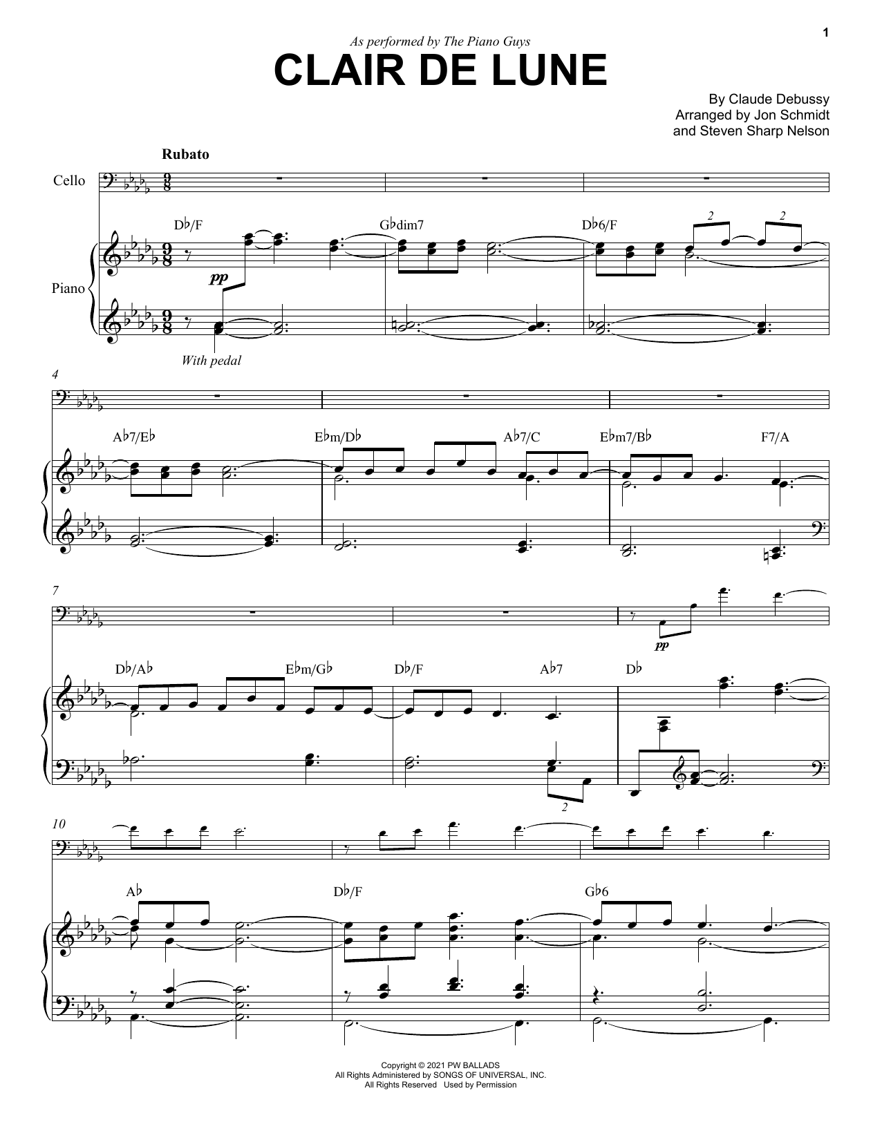 Download The Piano Guys Clair De Lune Sheet Music