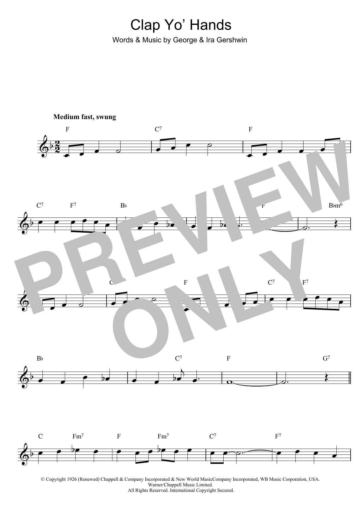 Download George Gershwin Clap Yo' Hands Sheet Music