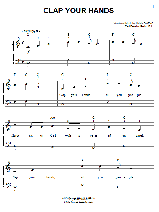 Download Jimmy Owens Clap Your Hands Sheet Music