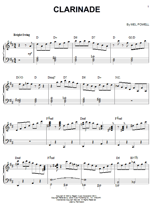 Download Benny Goodman Clarinade Sheet Music