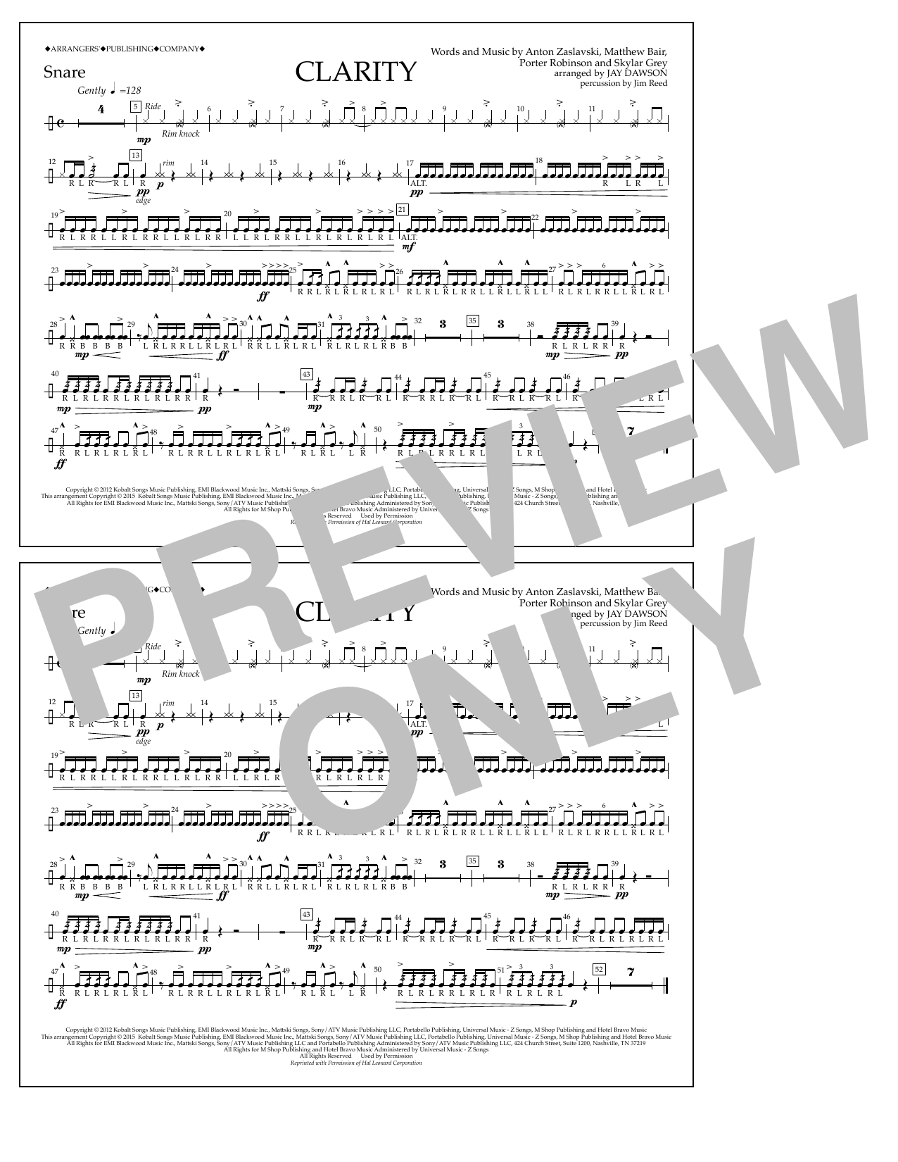 Download Jay Dawson Clarity - Snare Sheet Music