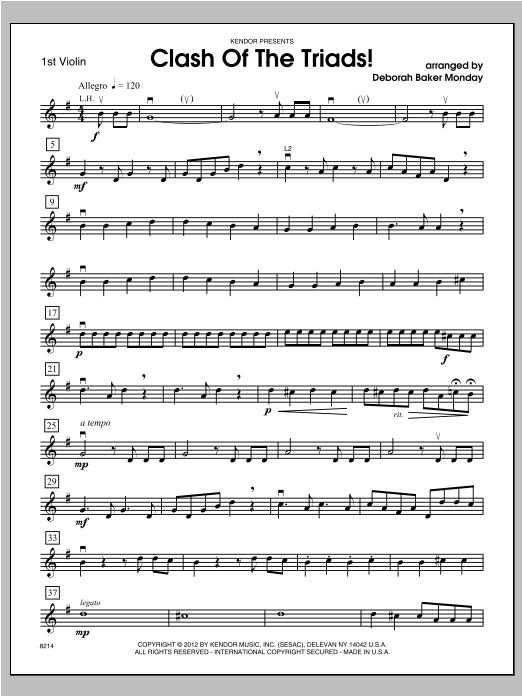 Download Monday Clash Of The Triads! - Violin 1 Sheet Music