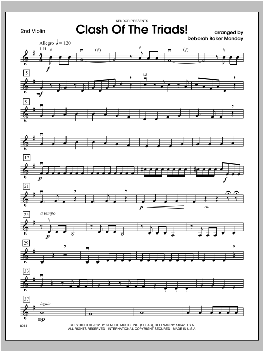 Download Monday Clash Of The Triads! - Violin 2 Sheet Music