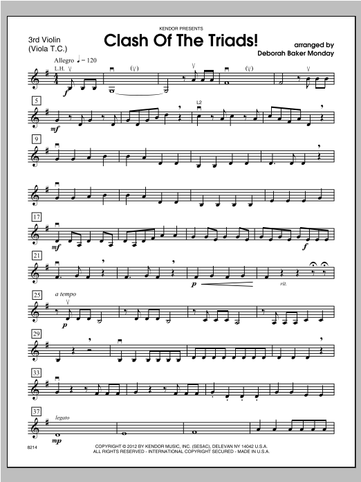 Download Monday Clash Of The Triads! - Violin 3 Sheet Music