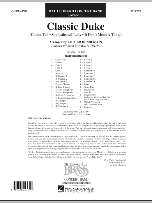 Download Paul Murtha Classic Duke - Full Score Sheet Music