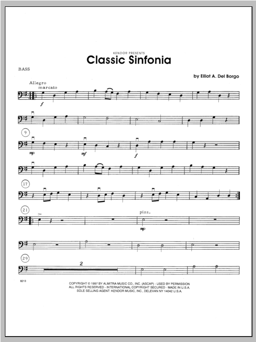 Download Del Borgo Classic Sinfonia - Bass Sheet Music