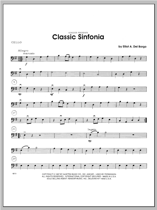 Download Del Borgo Classic Sinfonia - Cello Sheet Music