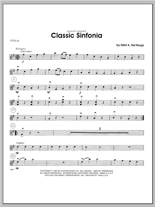 Download Del Borgo Classic Sinfonia - Viola Sheet Music