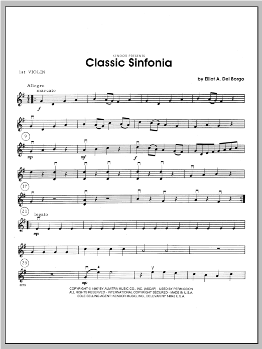 Download Del Borgo Classic Sinfonia - Violin 1 Sheet Music
