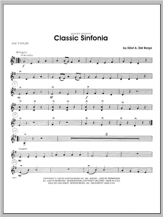 Download Del Borgo Classic Sinfonia - Violin 2 Sheet Music