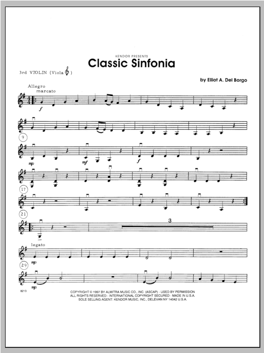 Download Del Borgo Classic Sinfonia - Violin 3 Sheet Music