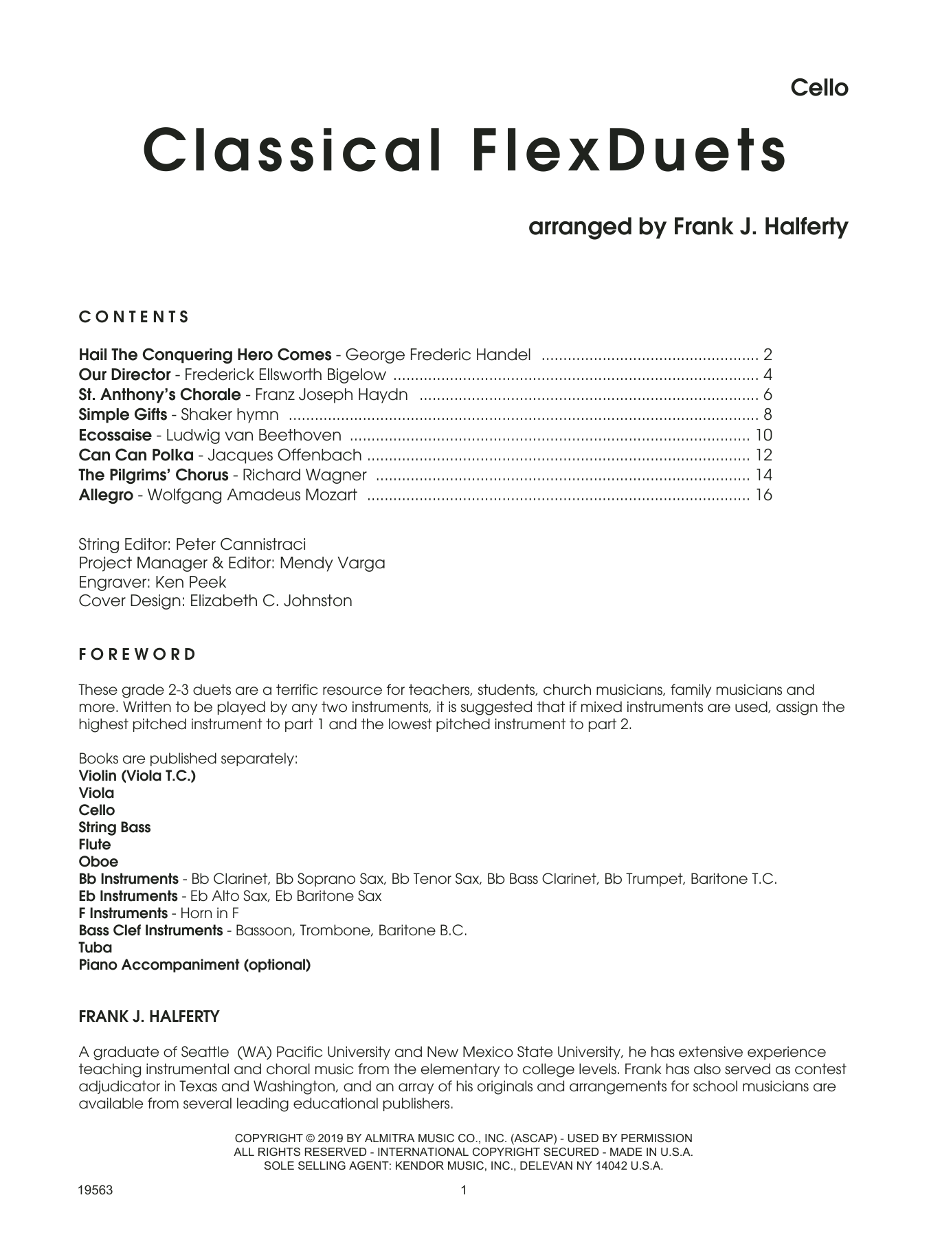 Download Frank J. Halferty Classical Flexduets - Cello Sheet Music