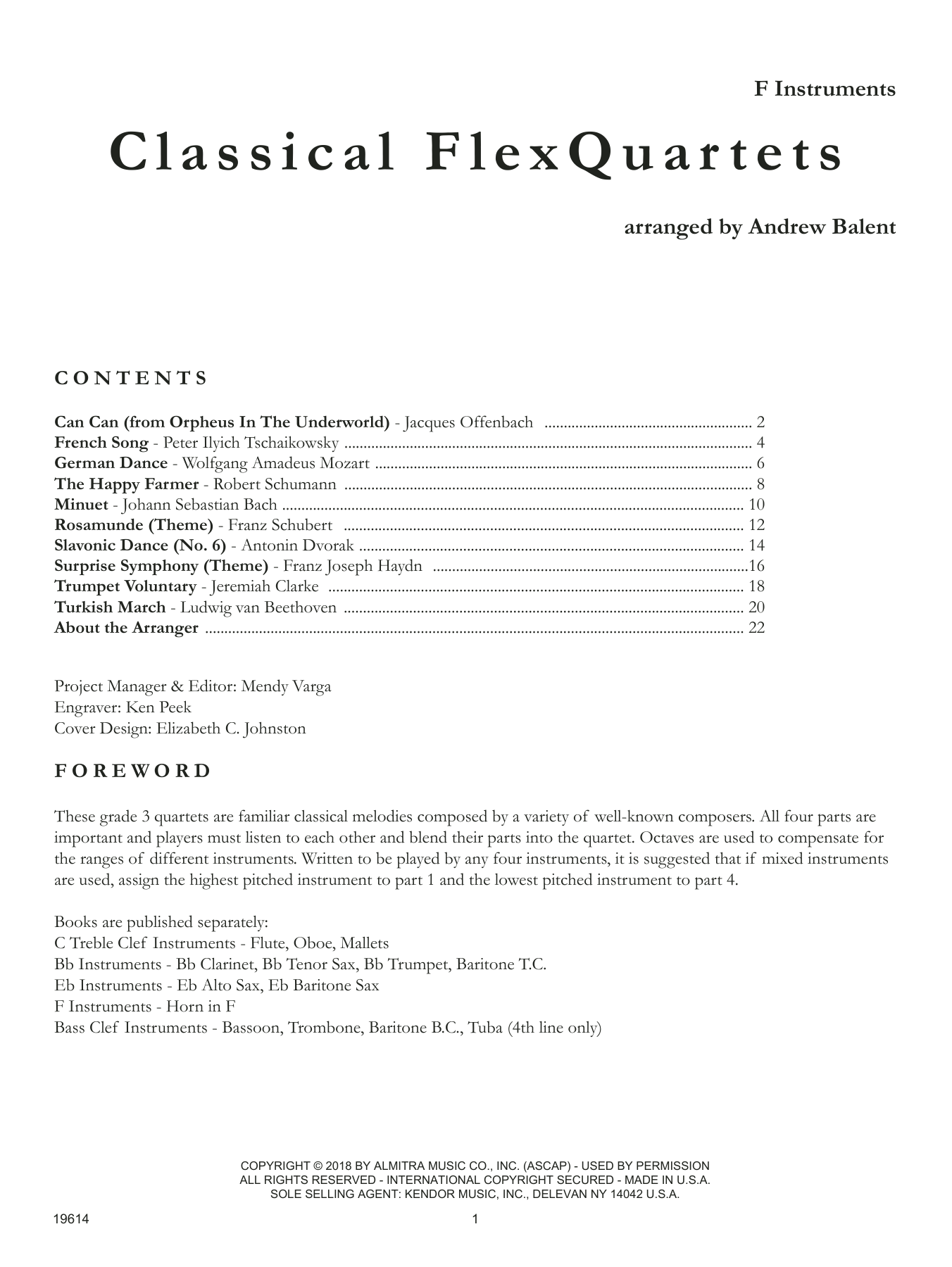 Download Andrew Balent Classical Flexquartets - F Instruments Sheet Music