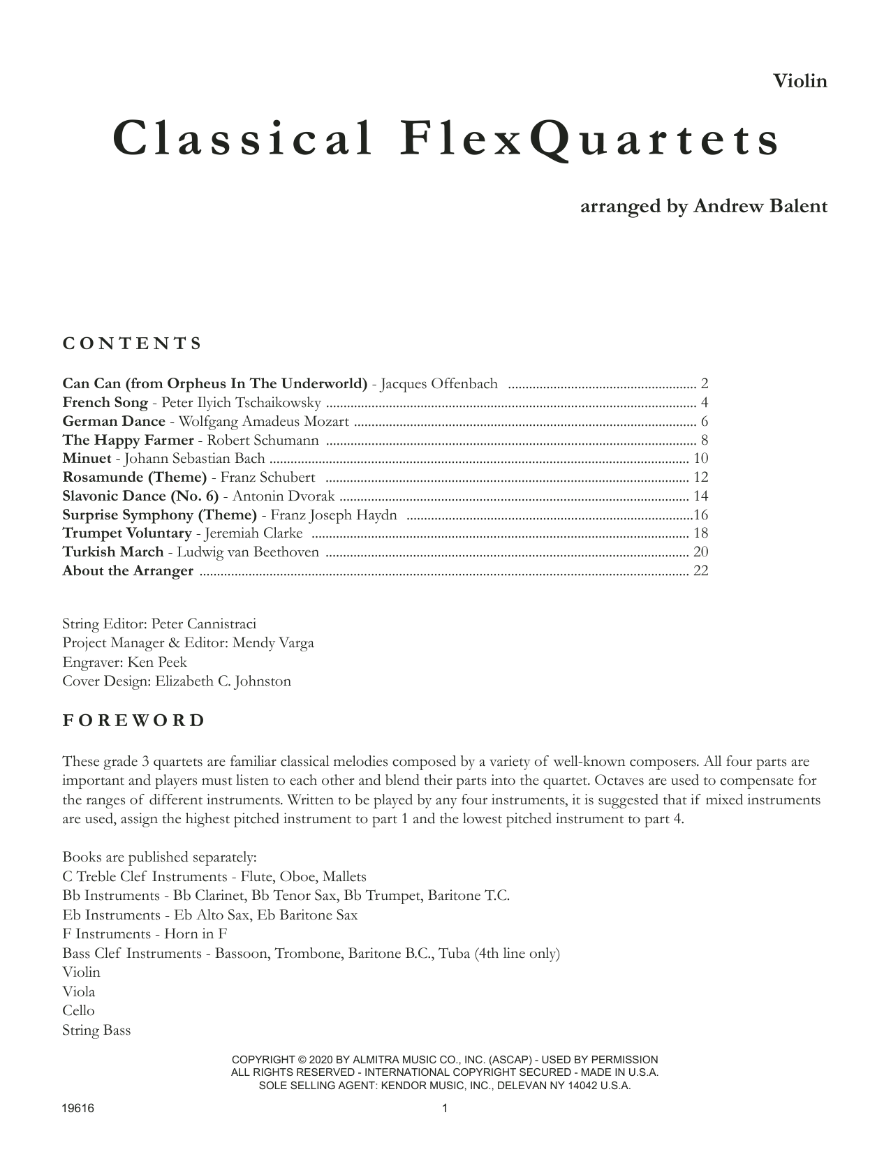 Download Various Classical Flexquartets (arr. Andrew Bal Sheet Music