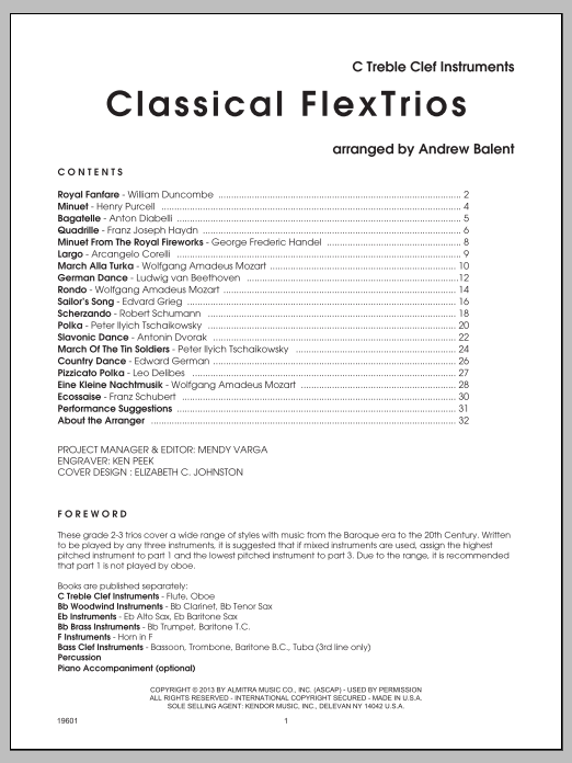 Download Balent Classical FlexTrios - C Treble Clef Ins Sheet Music