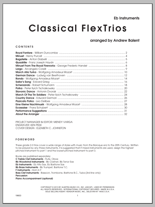 Download Balent Classical FlexTrios - Eb Instruments - Sheet Music